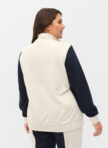 Colour-block sweatshirt, Night Sky/Off White, Model image number 1