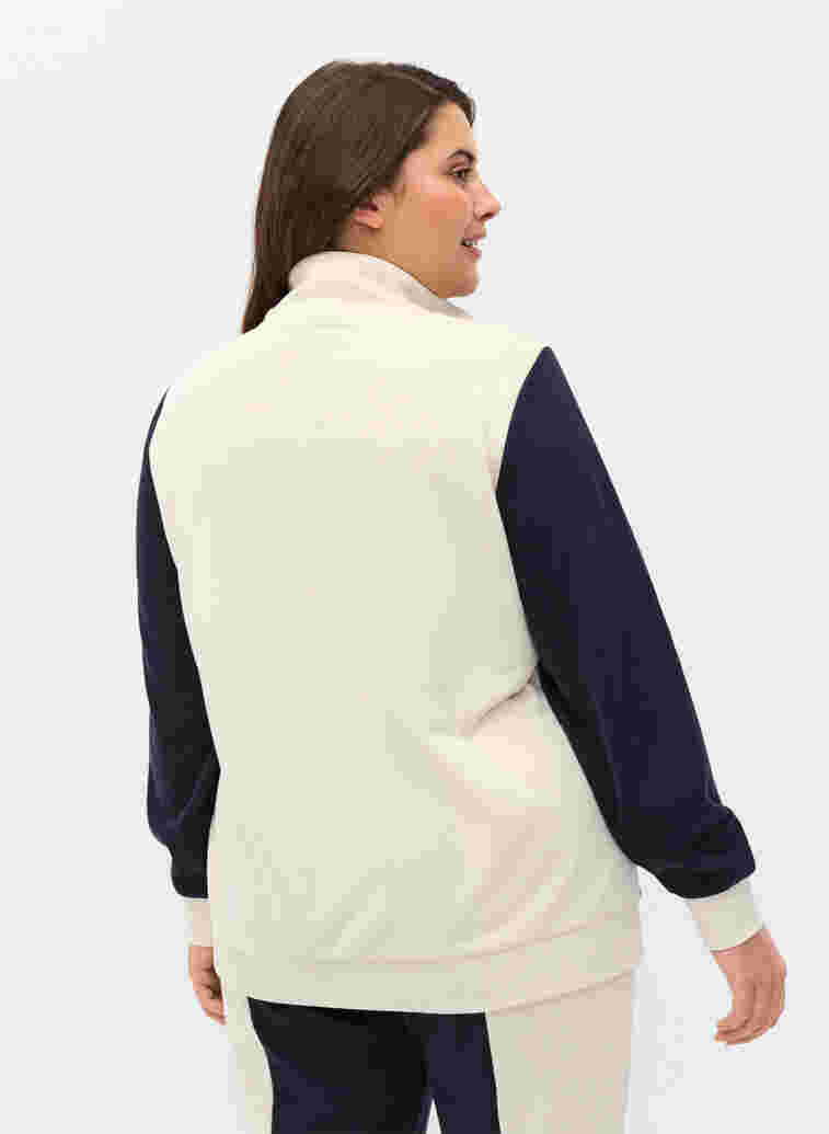 Colour-block sweatshirt, Night Sky/Off White, Model image number 1