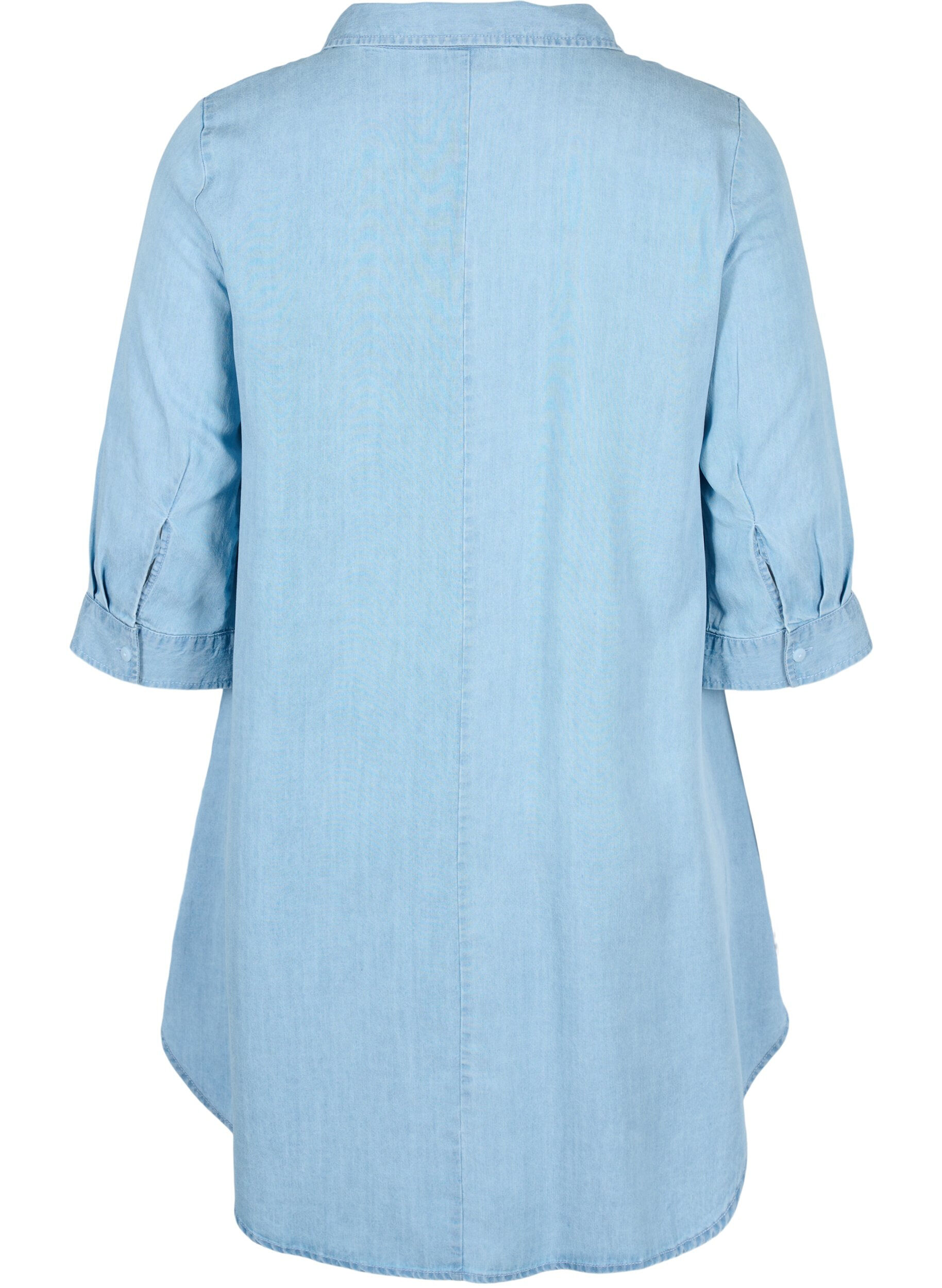 Zizzifashion Tunic with 3/4 sleeves, Light blue denim, Packshot image number 1