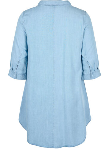 Tunic with 3/4 sleeves, Light blue denim, Packshot image number 1
