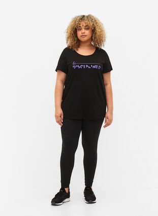 Sports t-shirt with print, Black w. Disciplined, Model image number 2