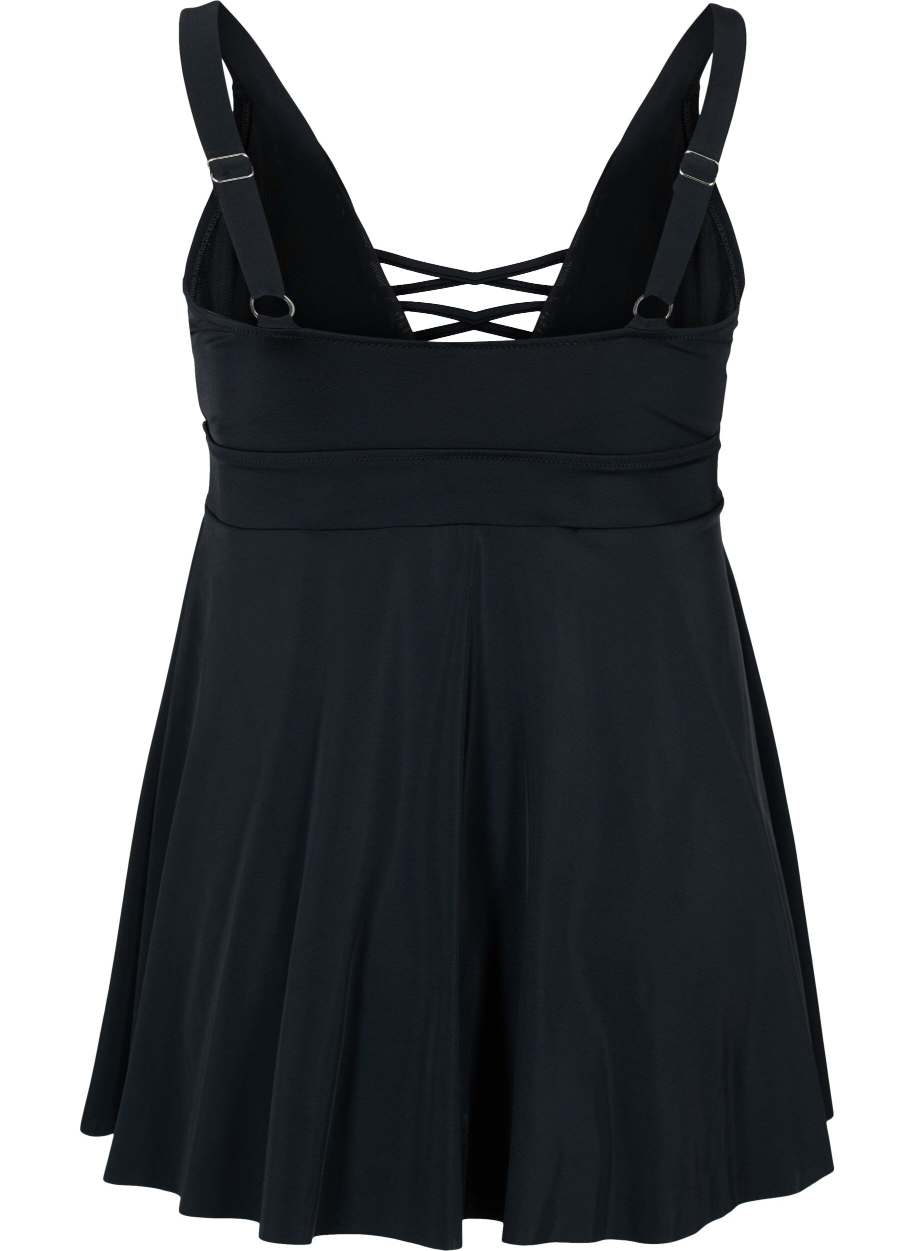 Zizzifashion Swimming dress with string details, Black, Packshot image number 1