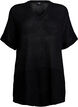 FLASH - Short-sleeved knitted blouse with v-neck, Black, Packshot image number 0
