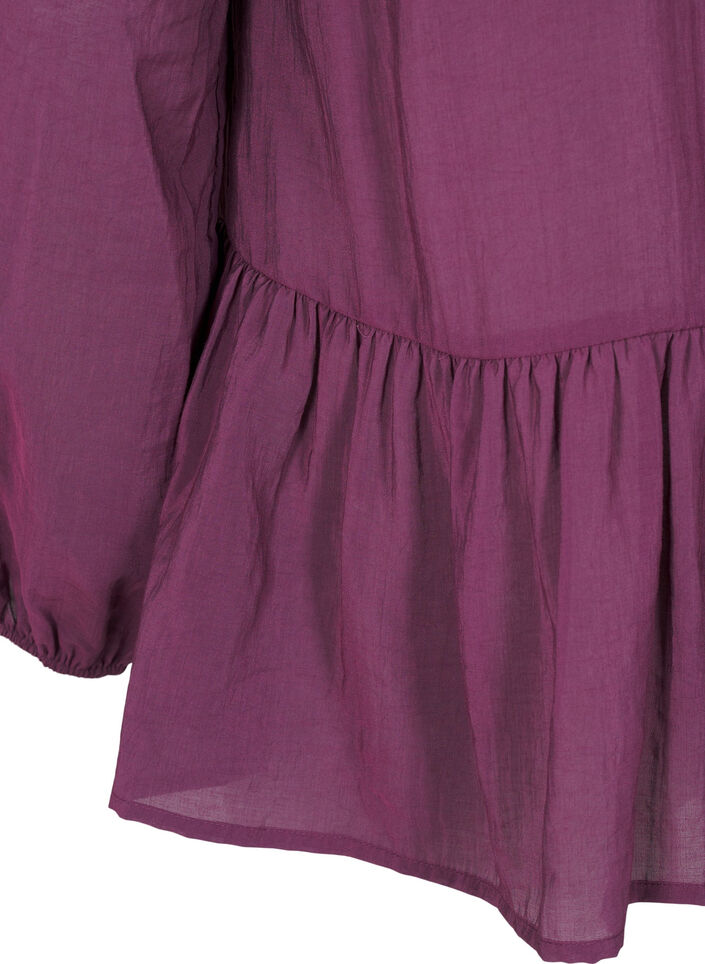 Viscose blouse with peplum, Purple, Packshot image number 3