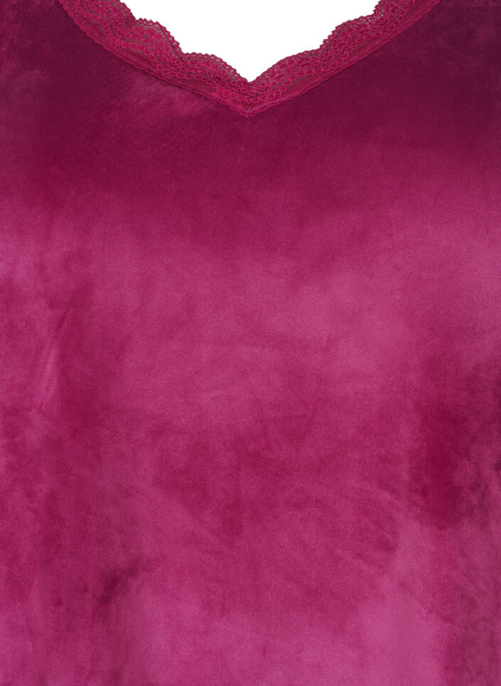 Velour blouse with v-neck, Boysenberry, Packshot image number 2