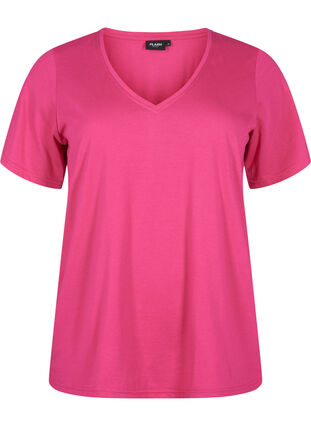 FLASH - T-shirt with v-neck, Raspberry Rose, Packshot image number 0