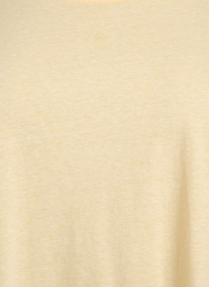 Melange t-shirt with short sleeves, Yellow, Packshot image number 2