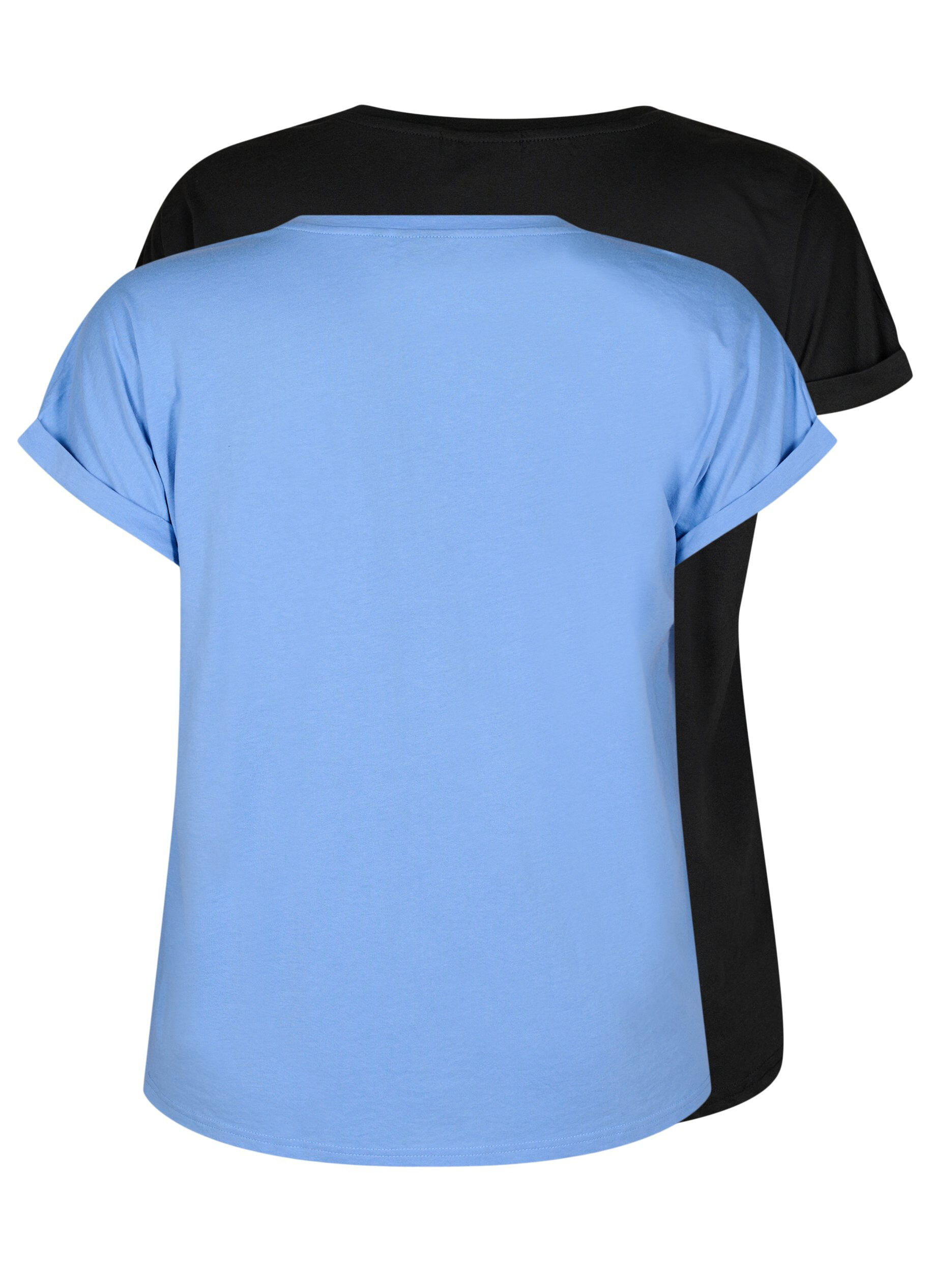 ZizzifashionTwo-pack short sleeve t-shirts, Light Blue, Packshot image number 1