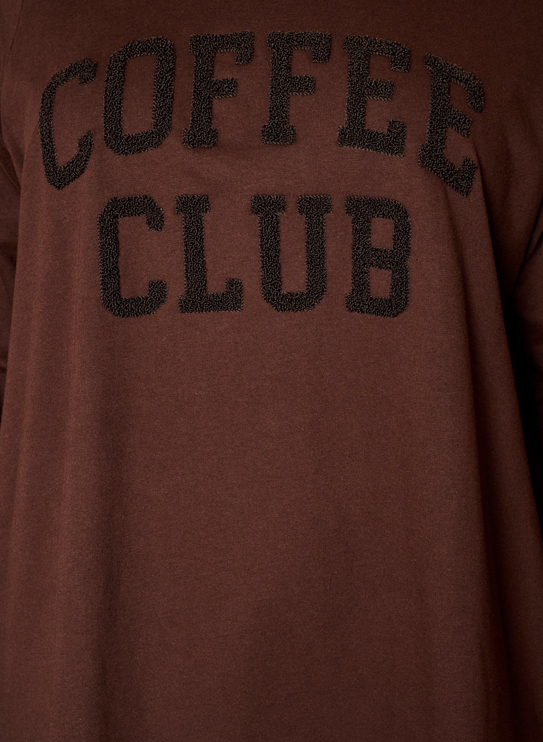 ZizzifashionHoodie with a terry text motif, Brown, Packshot image number 2