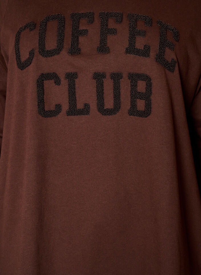 Hoodie with a terry text motif, Brown, Packshot image number 2