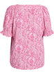 Viscose blouse with paisley print and a square neckline, Pink, Packshot image number 1