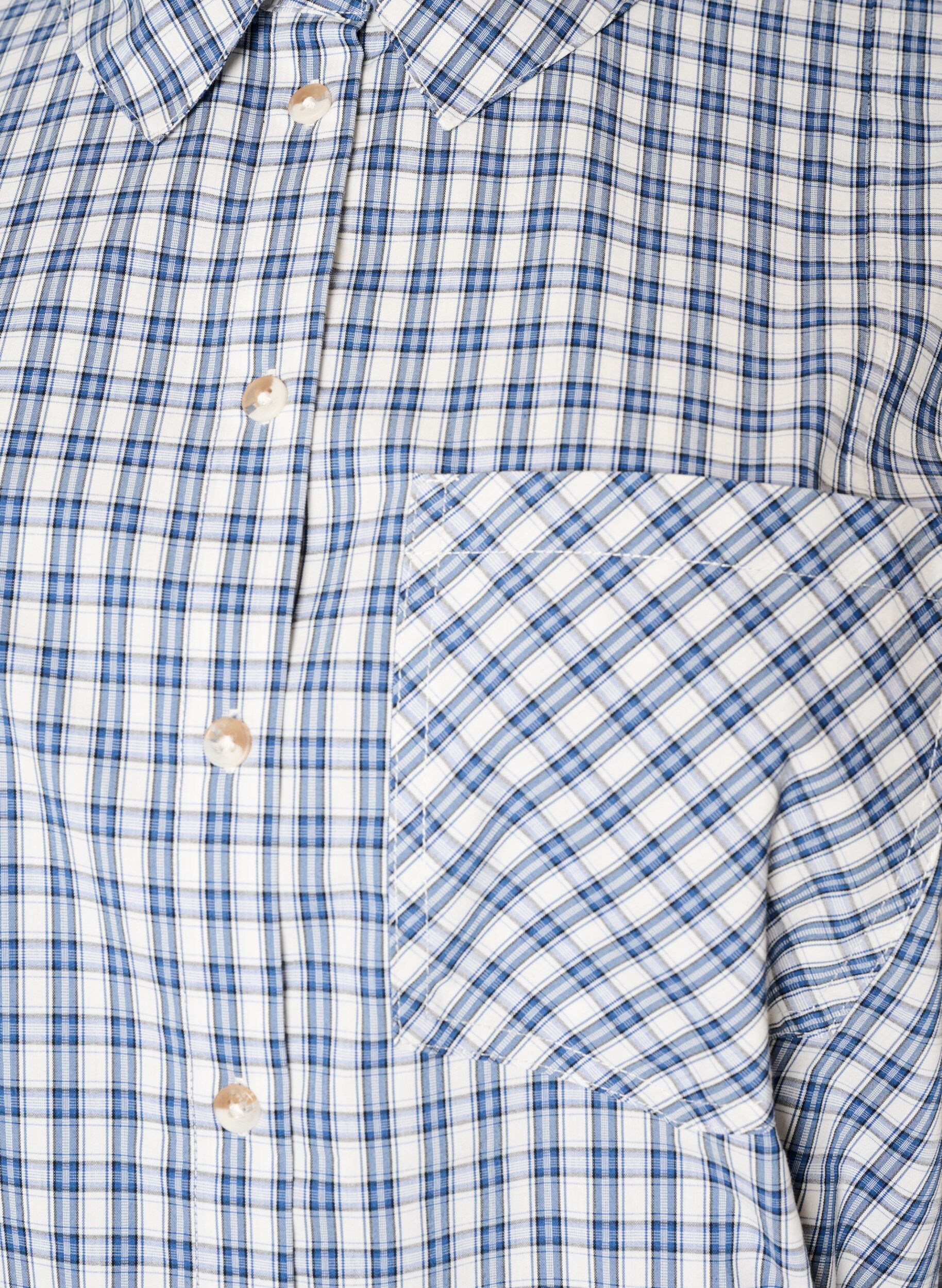 ZizzifashionLoose checked shirt with a tie-belt, Blue, Packshot image number 2