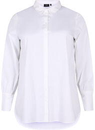 Long cotton shirt, Bright White, Packshot