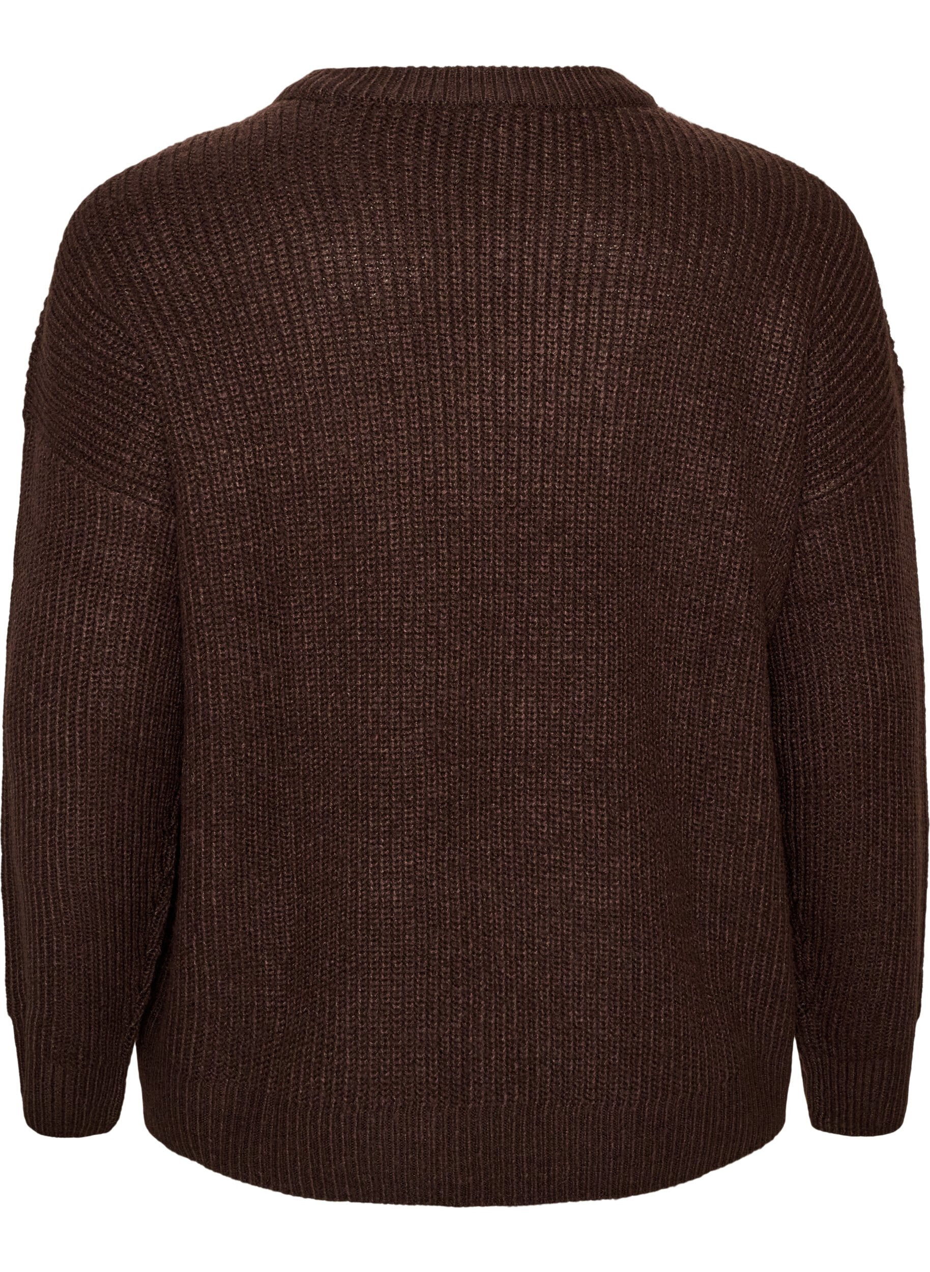 ZizzifashionKnit cardigan with zip, Brown, Packshot image number 1