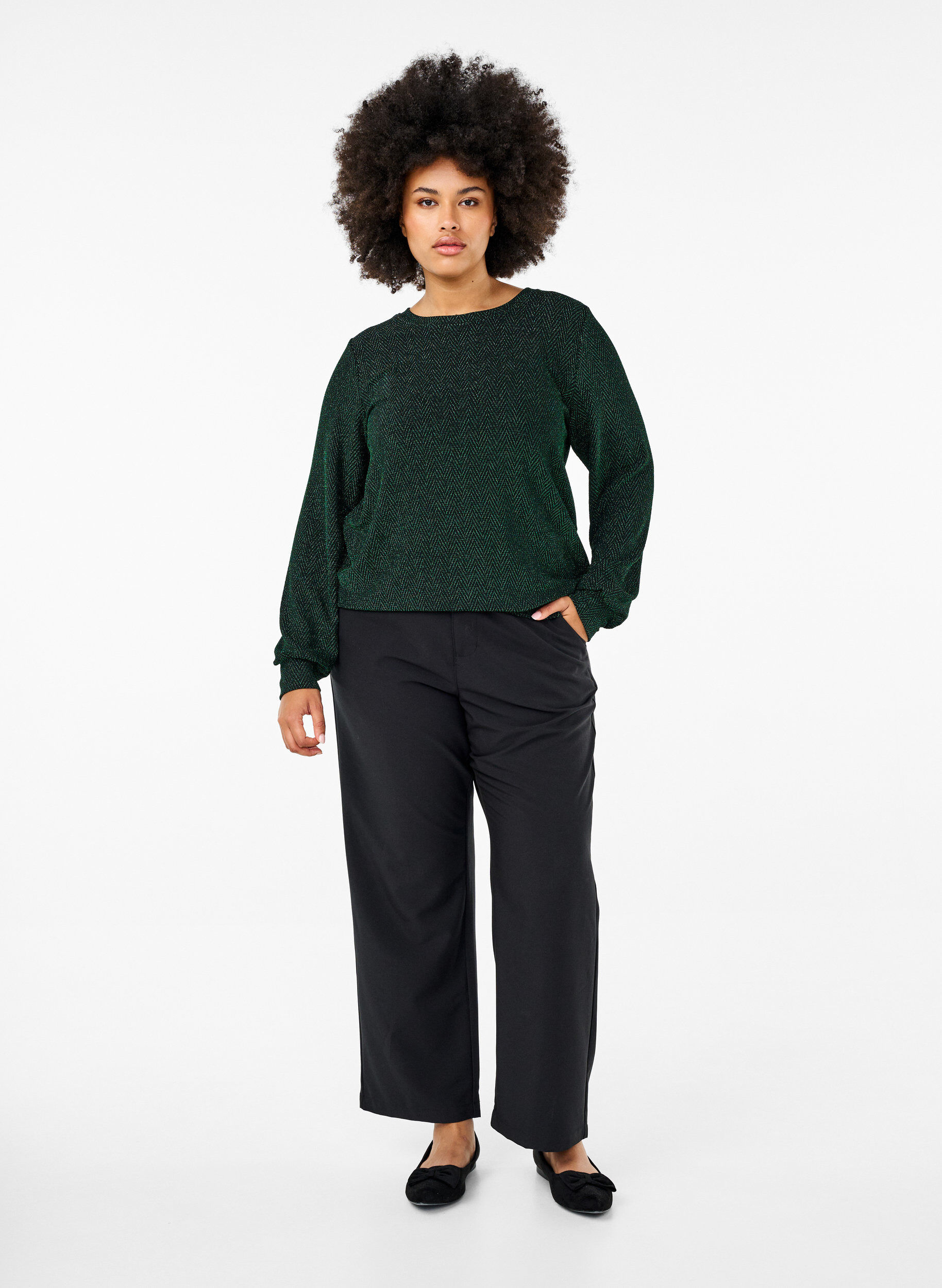 Zizzifashion Blouse with glitter pattern, Scarab ZigZagShimmer, Model image number 2