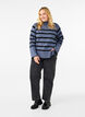 Striped knitted jumper with a roll neck, B.Sea w.BlackStripes, Model image number 2