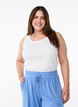 Night top in organic cotton with a textured pattern, White, Model image number 0