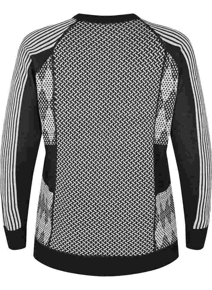 Patterned ski undershirt with wool, Medium Grey Comb, Packshot image number 1