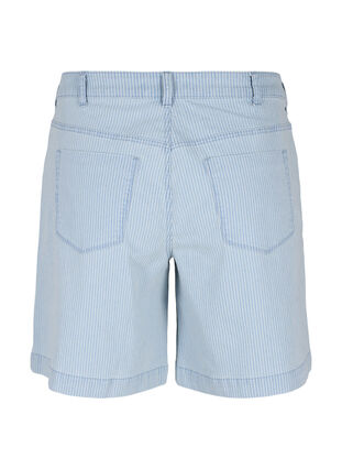 Denim shorts in a striped pattern, Light Blue Stripe, Packshot image number 1