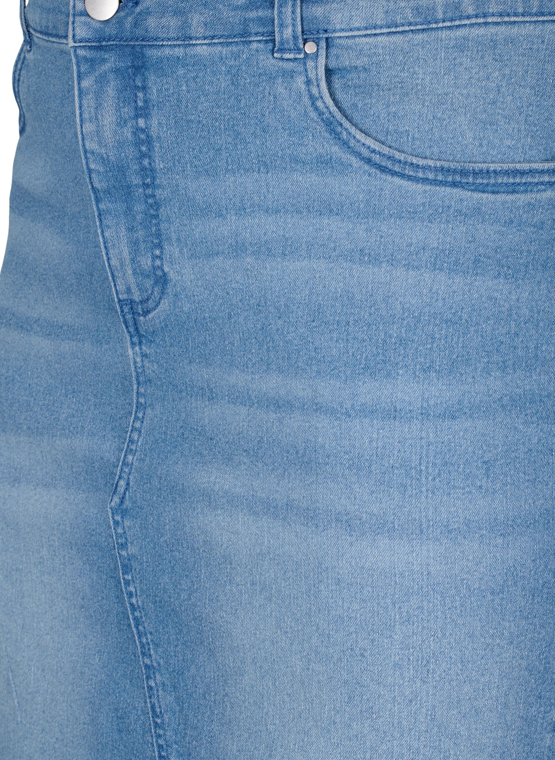 Zizzifashion Tight-fitting denim skirt, Light Blue, Packshot image number 2