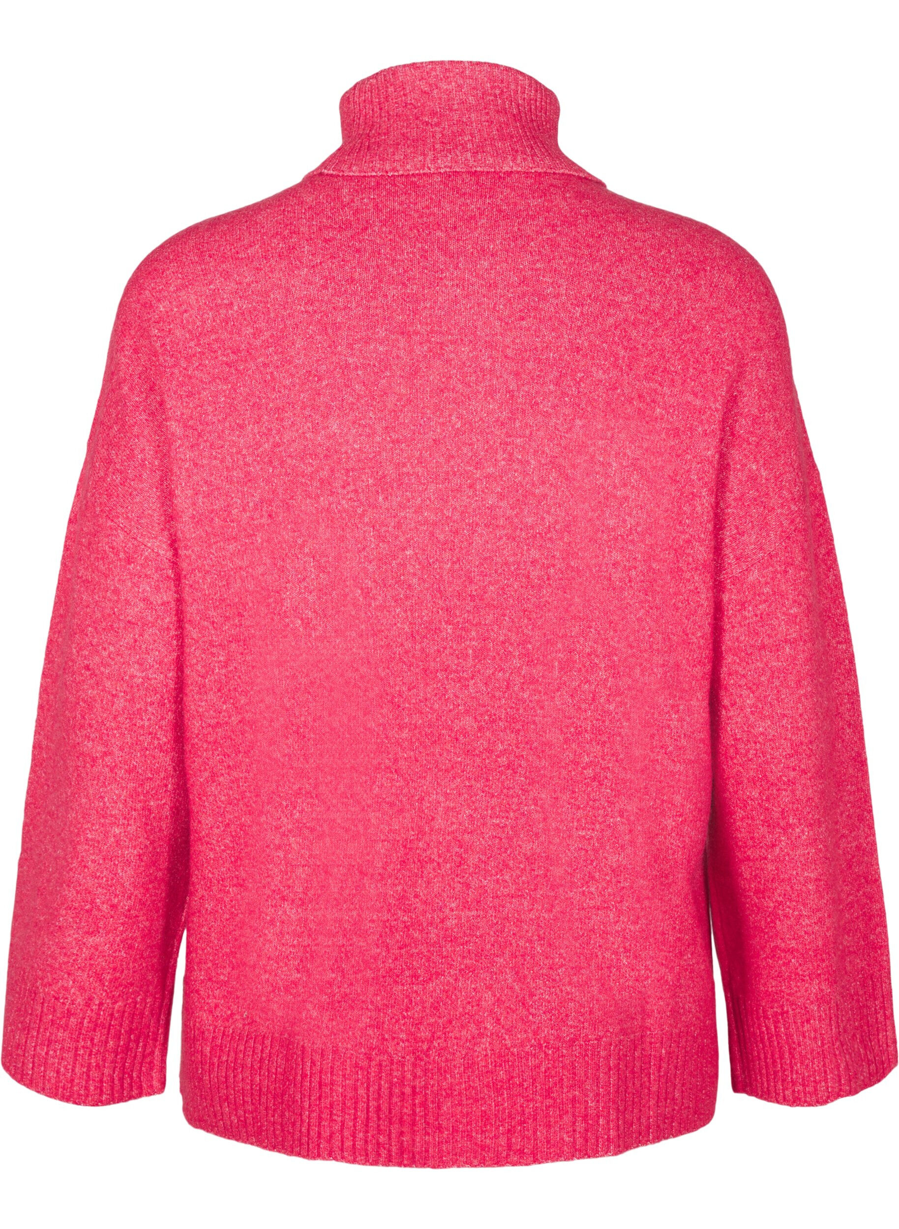 Zizzifashion Knitted turtleneck blouse, Virtual Pink Mel., Packshot image number 1