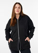 Scuba hoodie with zip and pockets, Black, Model image number 0