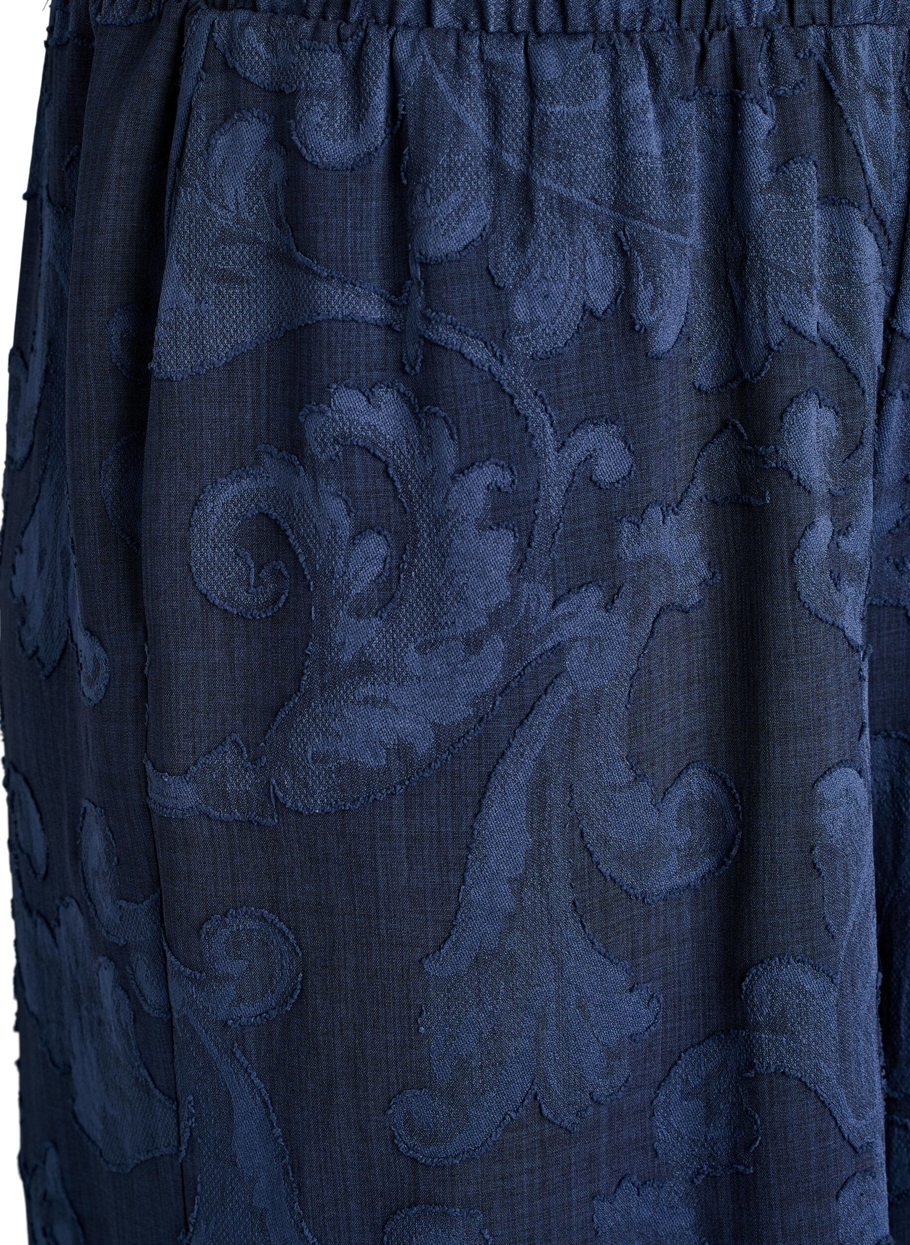 Zizzifashion Loose trousers with a textured tone-on-tone pattern, Blue, Packshot image number 2
