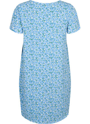 Dress with print and short sleeves, Blue Small Flower, Packshot image number 1