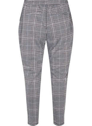 Cropped Maddison trousers with checkered pattern, Black Check, Packshot image number 1