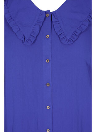 Viscose shirt with wide collar, Dazzling Blue, Packshot image number 2