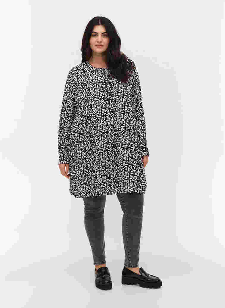 Viscose tunic with print, Ditsy AOP, Model image number 2