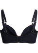 Bikini top with ruching and contrast details, Black, Packshot image number 1