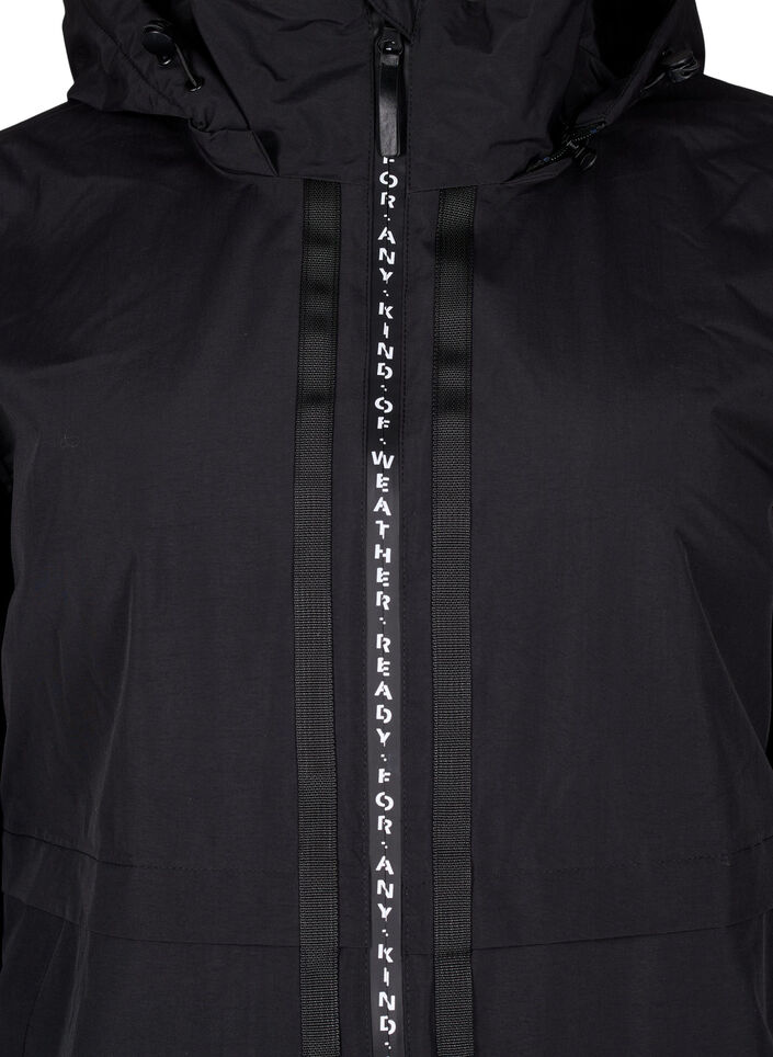 Functional parka coat with reflective detailing, Black, Packshot image number 2
