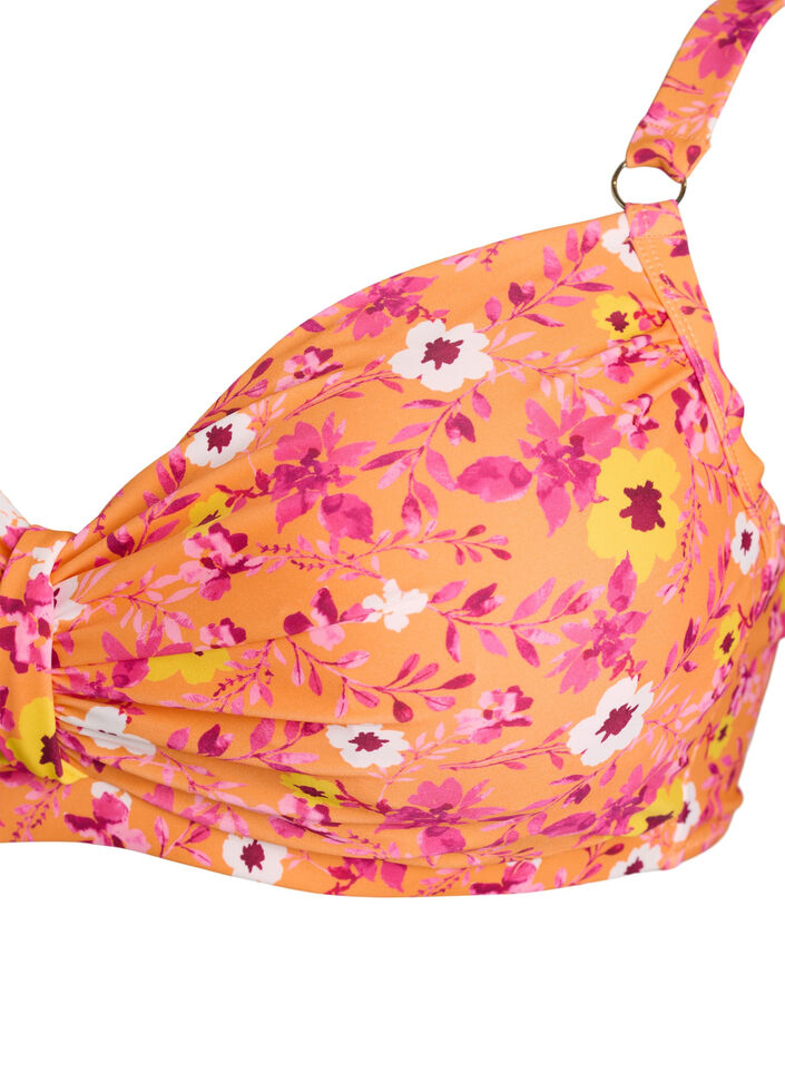Bikini top with underwire and pattern, Orange, Packshot image number 2