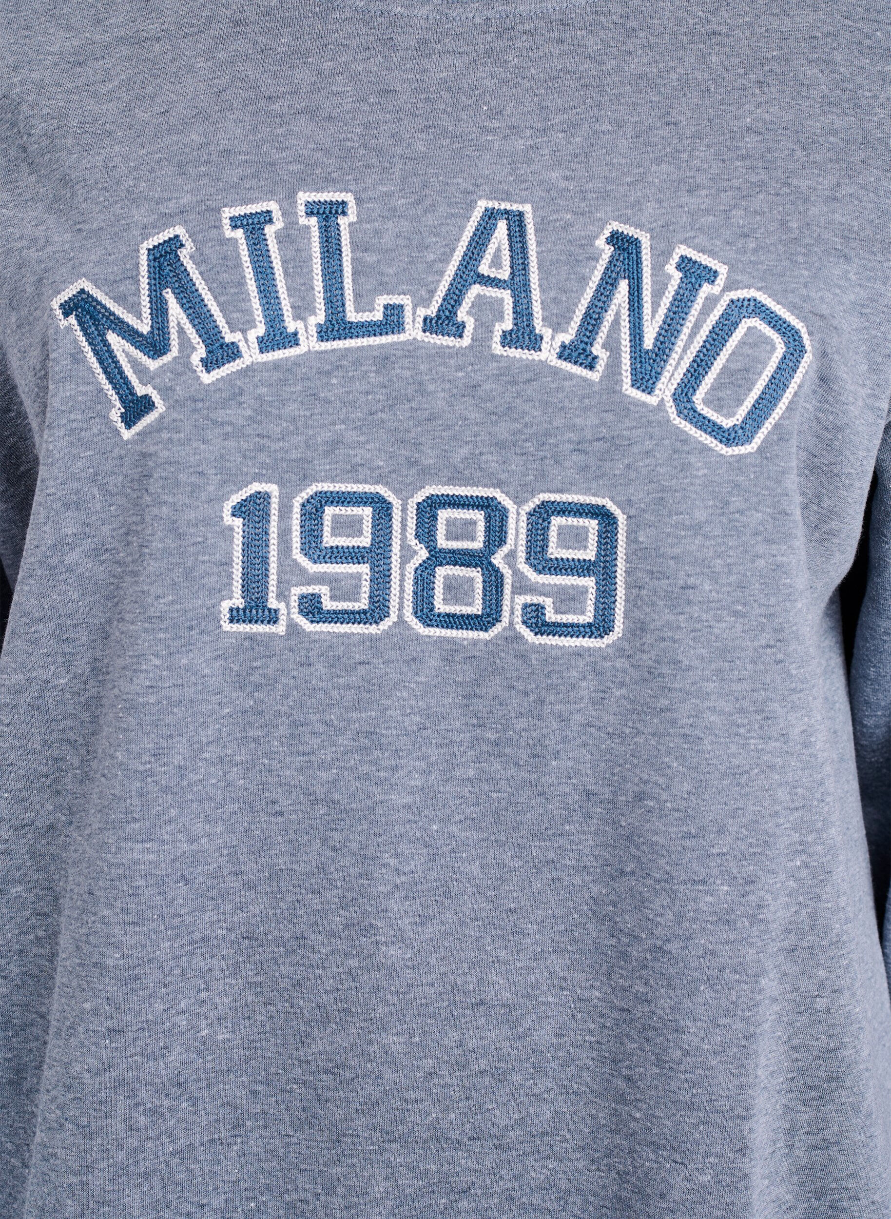 Zizzifashion Sweatshirt with embroidered Milan motif, Dark Grey, Packshot image number 2