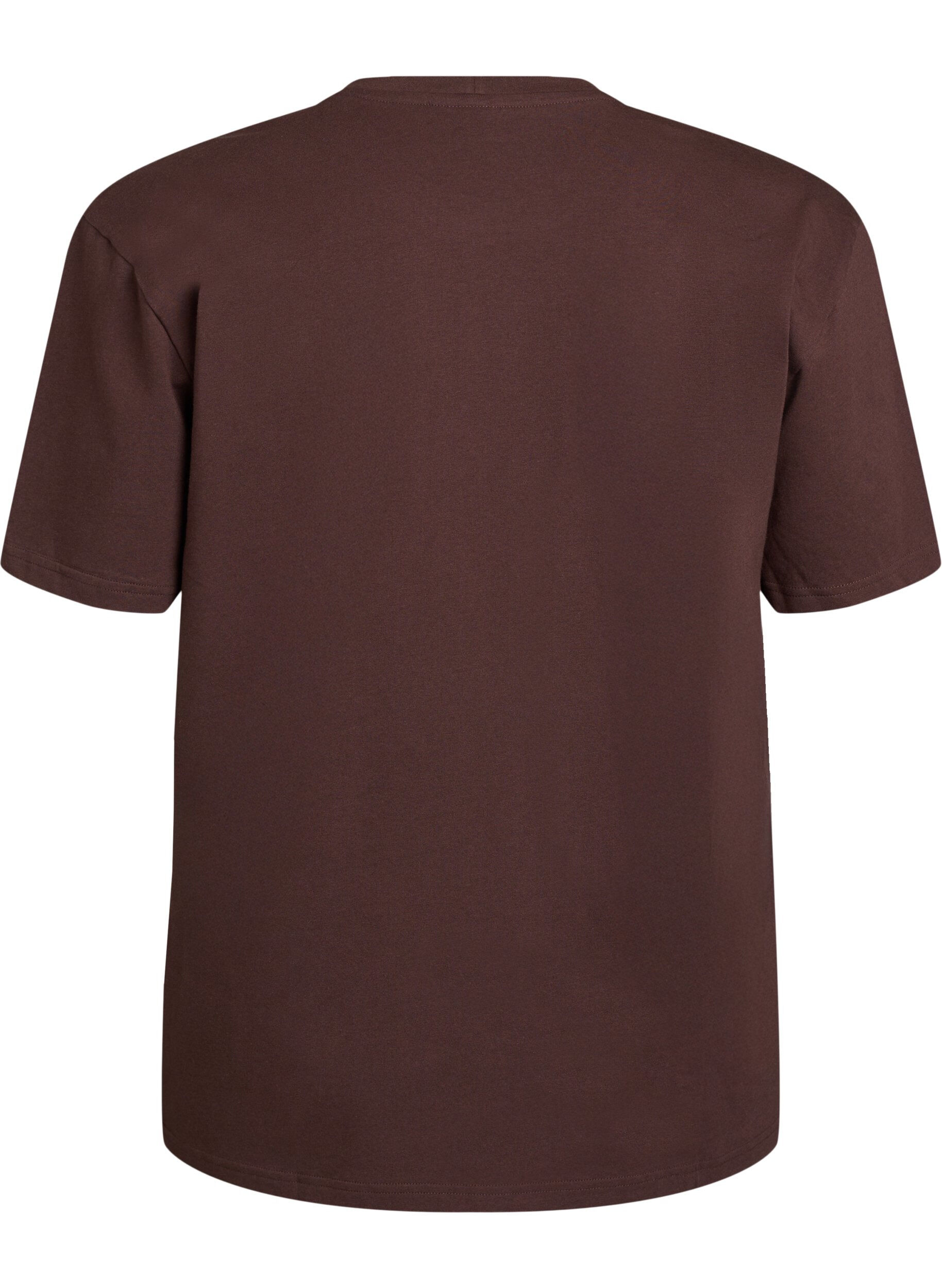 Zizzifashion Sporty T-shirt in organic cotton, Brown, Packshot image number 1