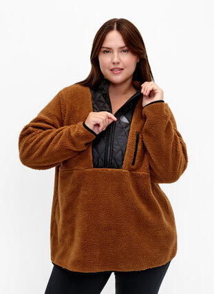Teddy anorak with high neck and zipper, Partridge ASS, Model image number 0