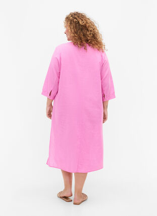 Long shirt dress with 3/4 sleeves, Begonia Pink, Model image number 1
