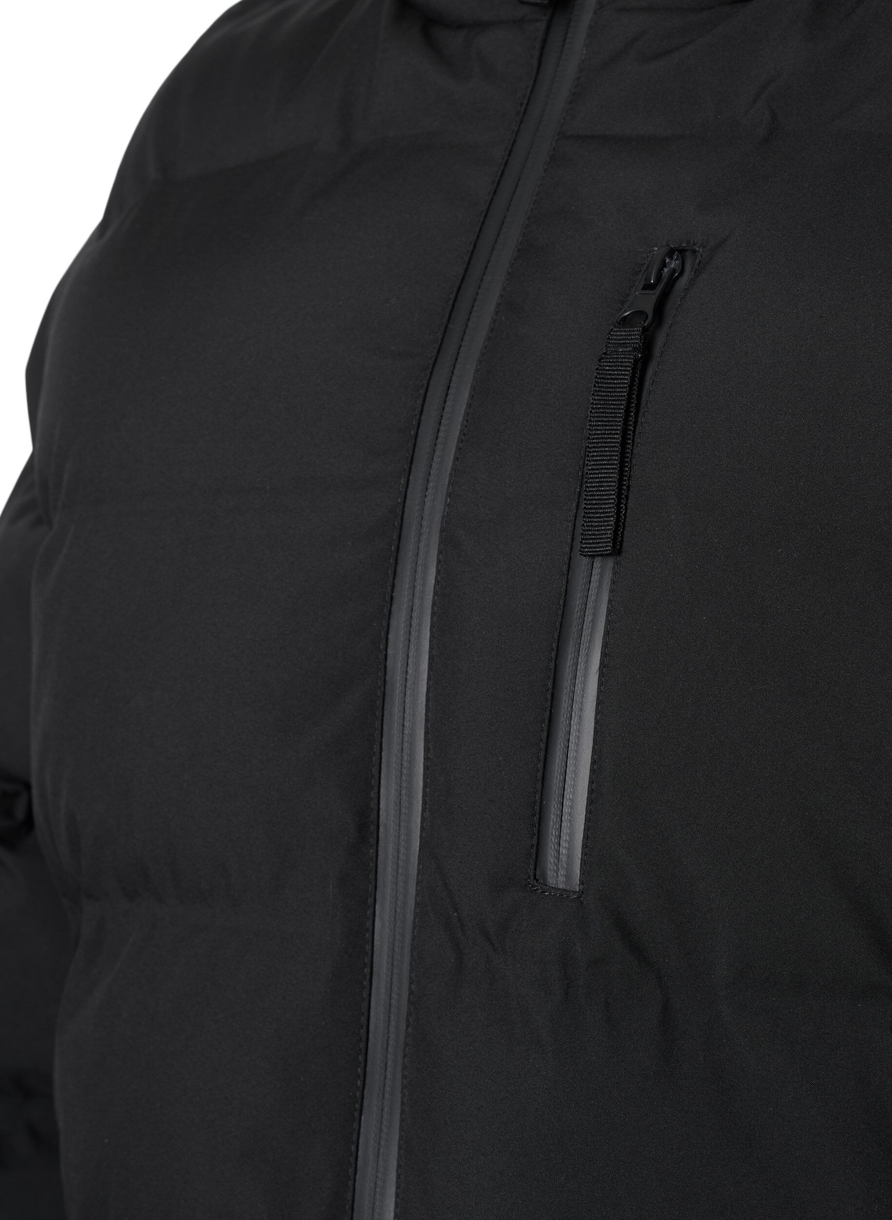 ZizzifashionPuffer coat with hood and pockets, Black, Packshot image number 2