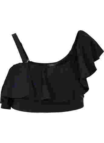 One shoulder bikini top with frill