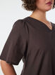 Short checked dress with ruffle hem, Brown, Model image number 3