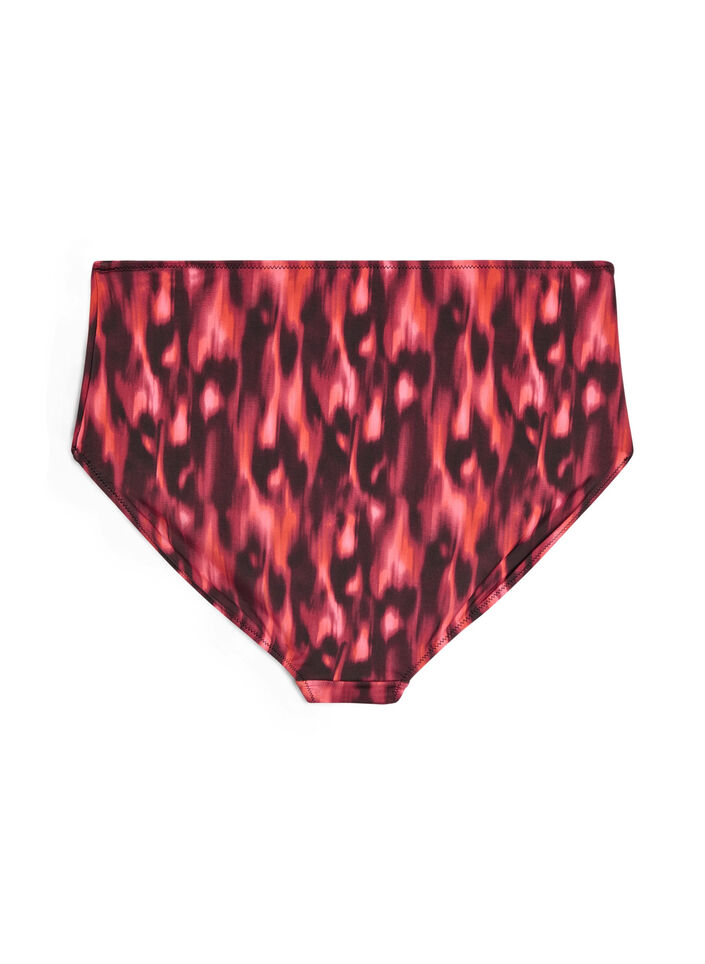 Bikini briefs with print and high waist, Red, Packshot image number 1
