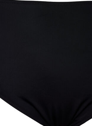Solid color bikini bottom with high waist, Black, Packshot image number 2