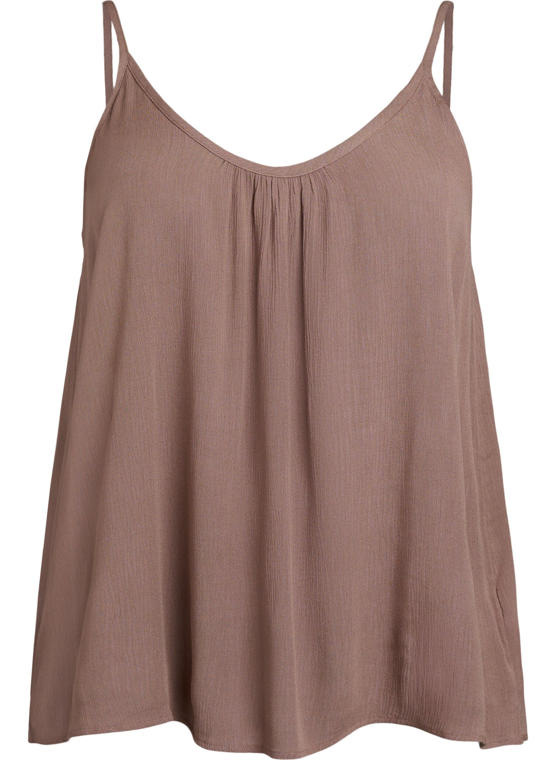 ZizzifashionStrap top in viscose, Brown, Packshot image number 0
