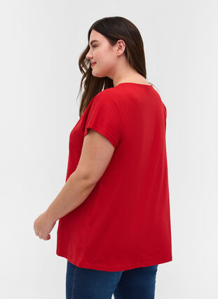 Cotton mix t-shirt, Tango Red, Model image number 1