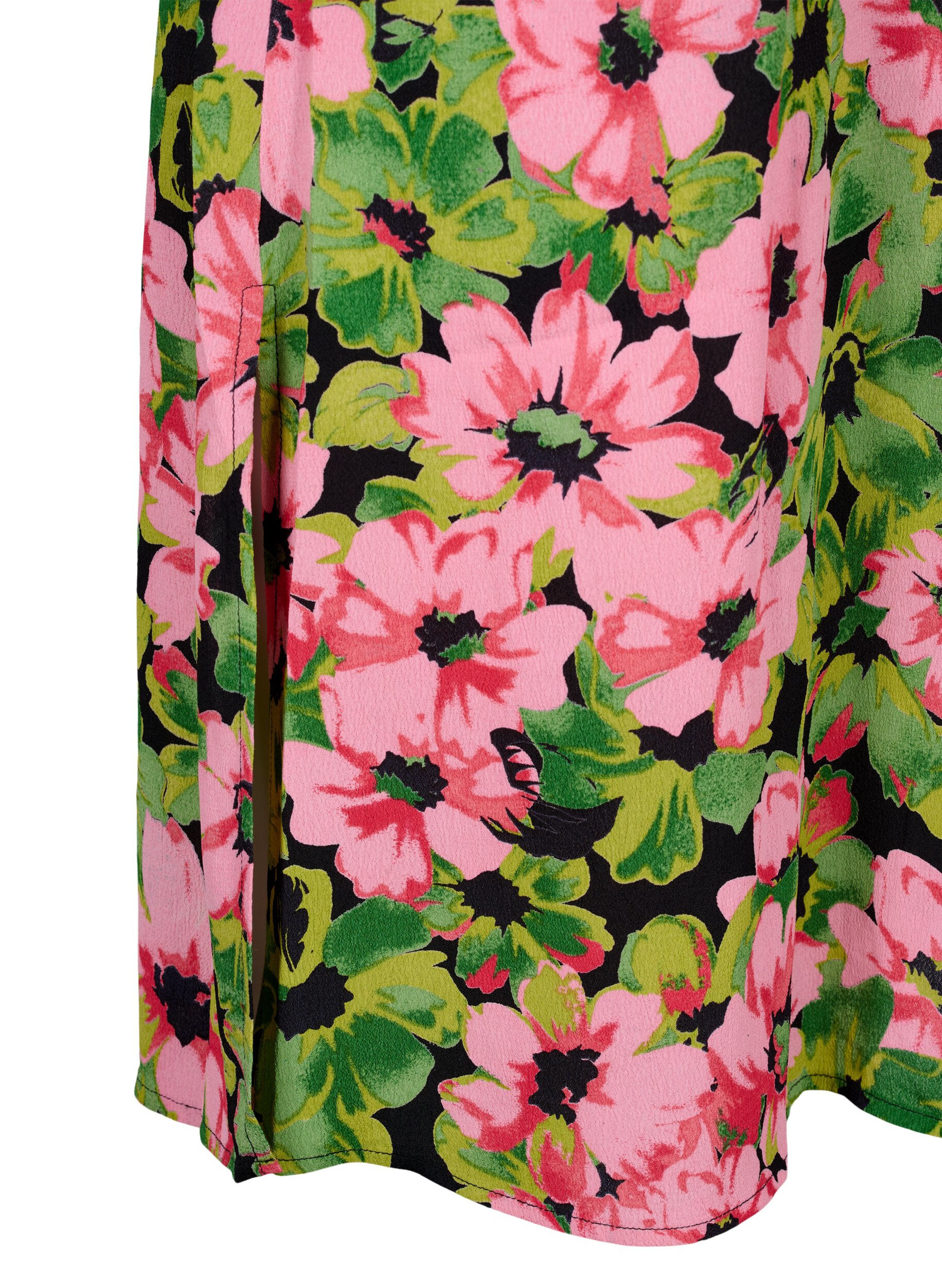 Zizzifashion 	 Viscose shirt dress with floral print, Pink G. Flower AOP, Packshot image number 3