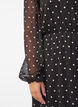 Chiffon dress with polka dots and long sleeves, Brown, Model image number 2