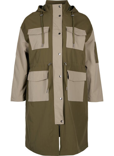 Contrast jacket with pockets, Dark Olive Comb., Packshot image number 0