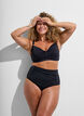 Bikini underwire bra with drapes, Black, Model image number 1