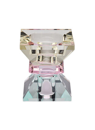 Crystal candle holder, Lysegul/Mint Comb, Packshot image number 1